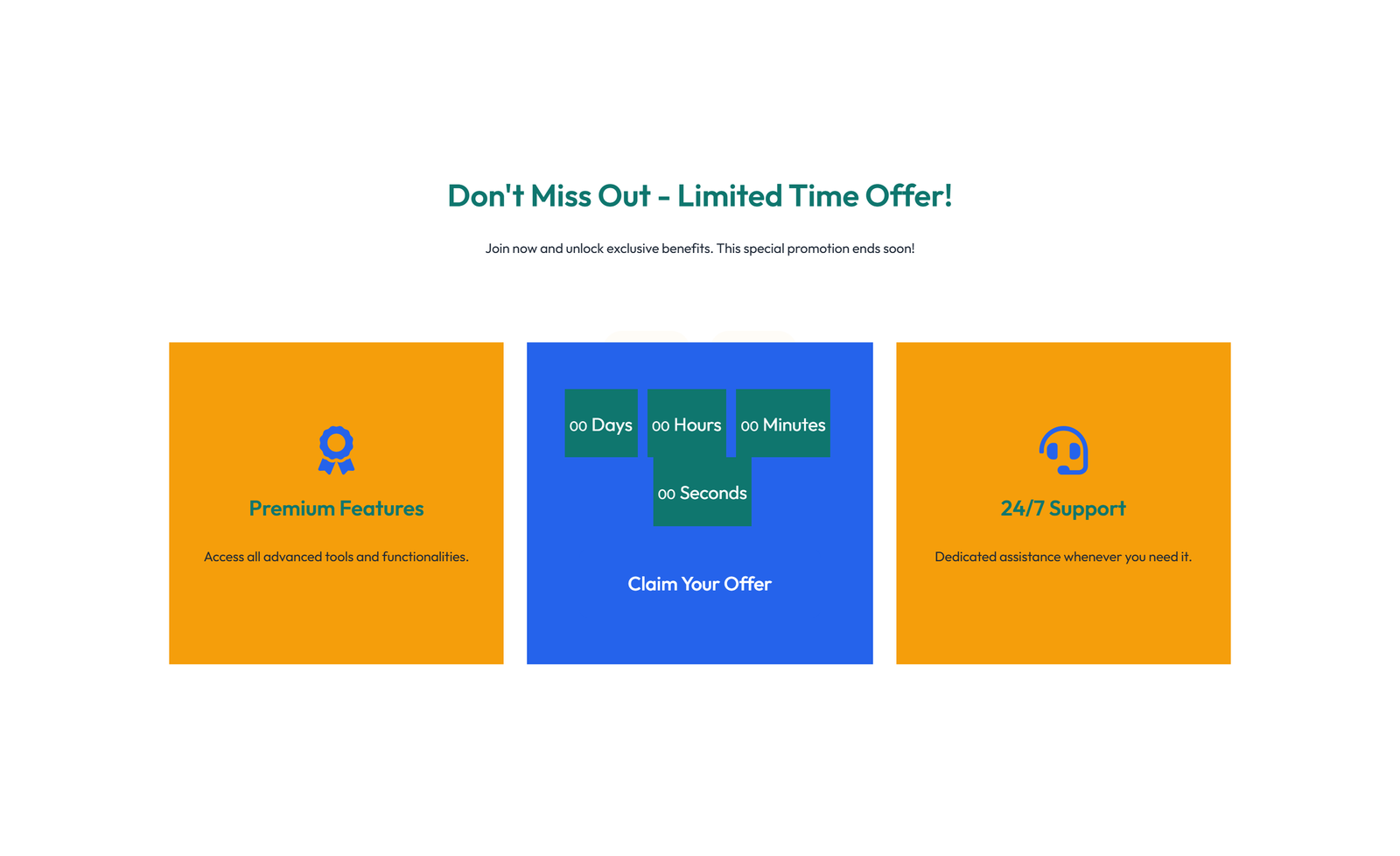 Centered Call to Action with Heading, Two CTA Buttons 56 - Elementor component