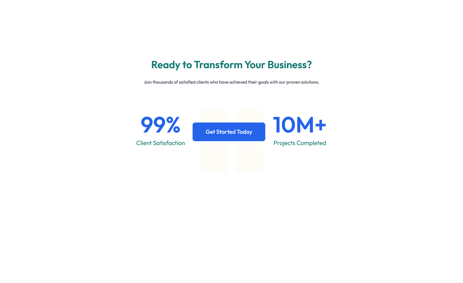 Screenshot of Centered Call to Action with Heading, Subtitle, CTA, Note 56 - Elementor CTA Sections component