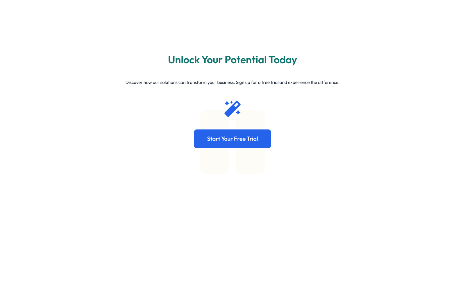 Screenshot of Centered Call to Action with Heading, Subtitle, CTA, Note 59 - Elementor CTA Sections component