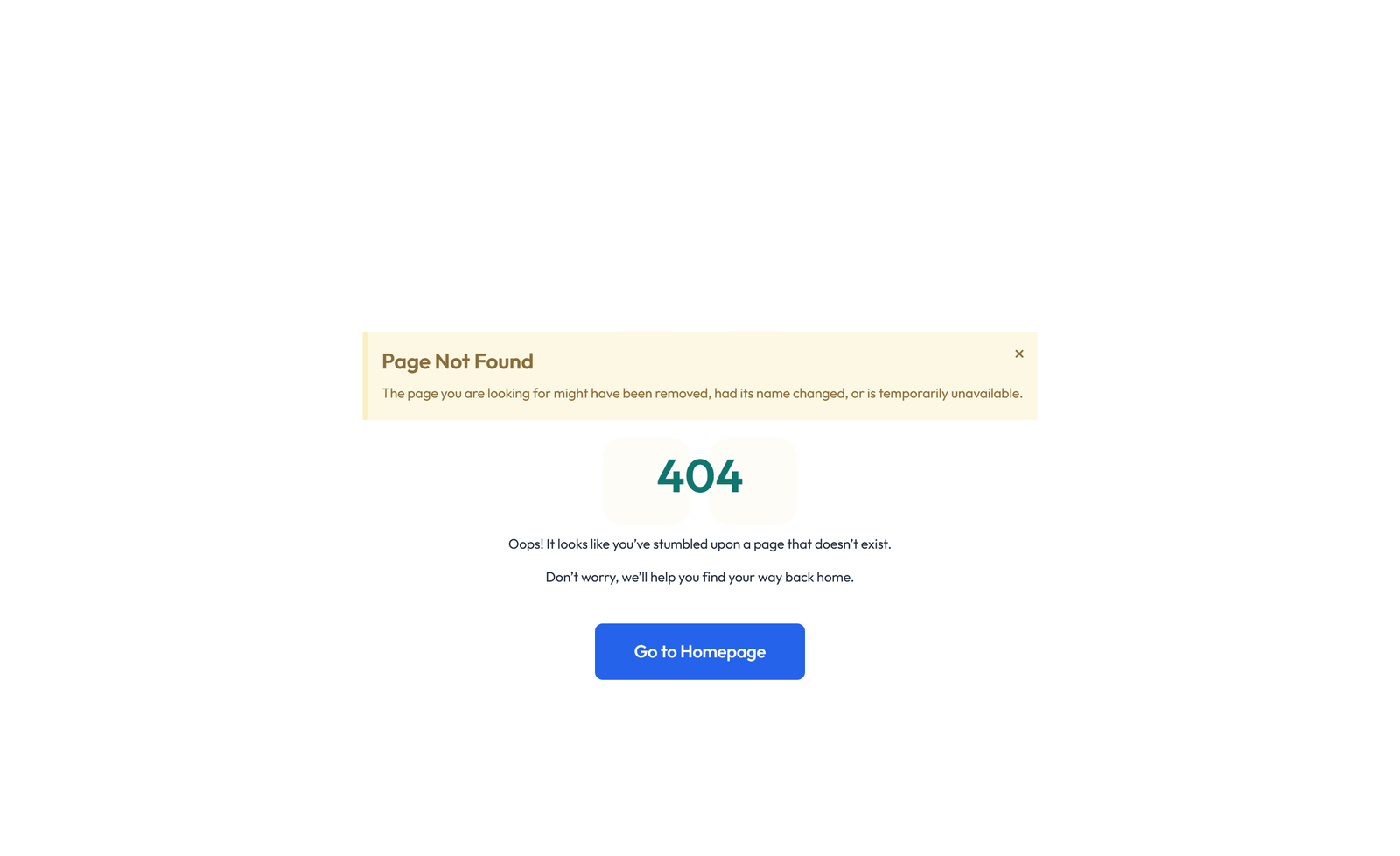 Screenshot of Error Page Design 1 4 - Elementor 404 / Error Pages component