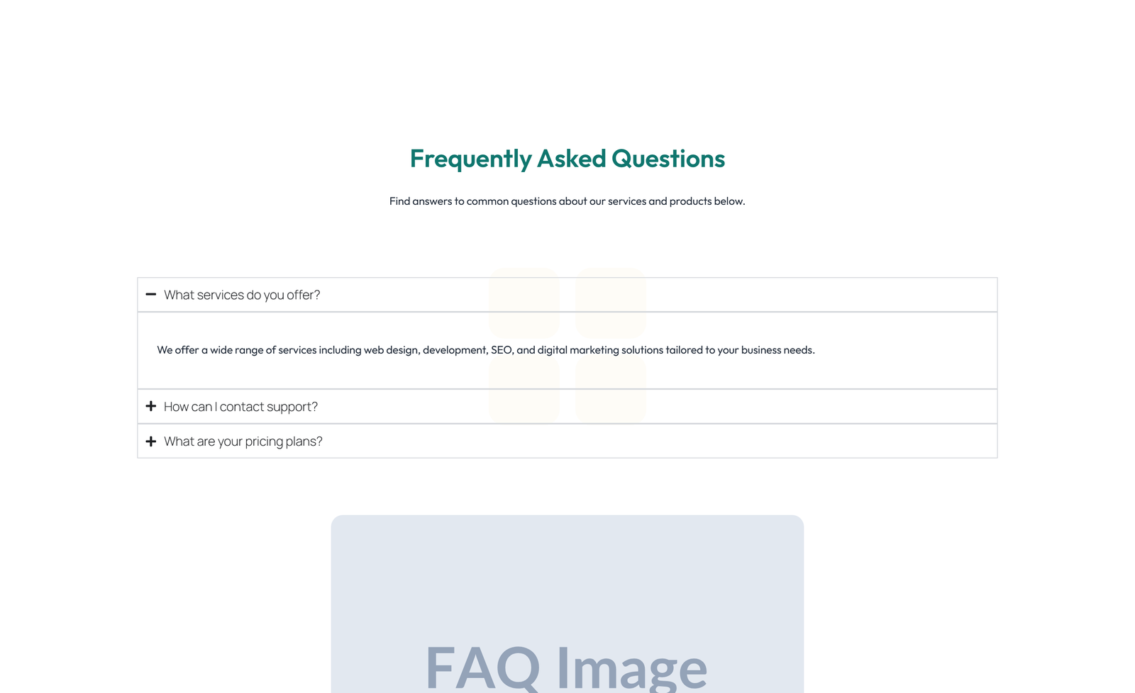 Split FAQ with Text and CTA Left and Accordion Right 15 - Elementor component