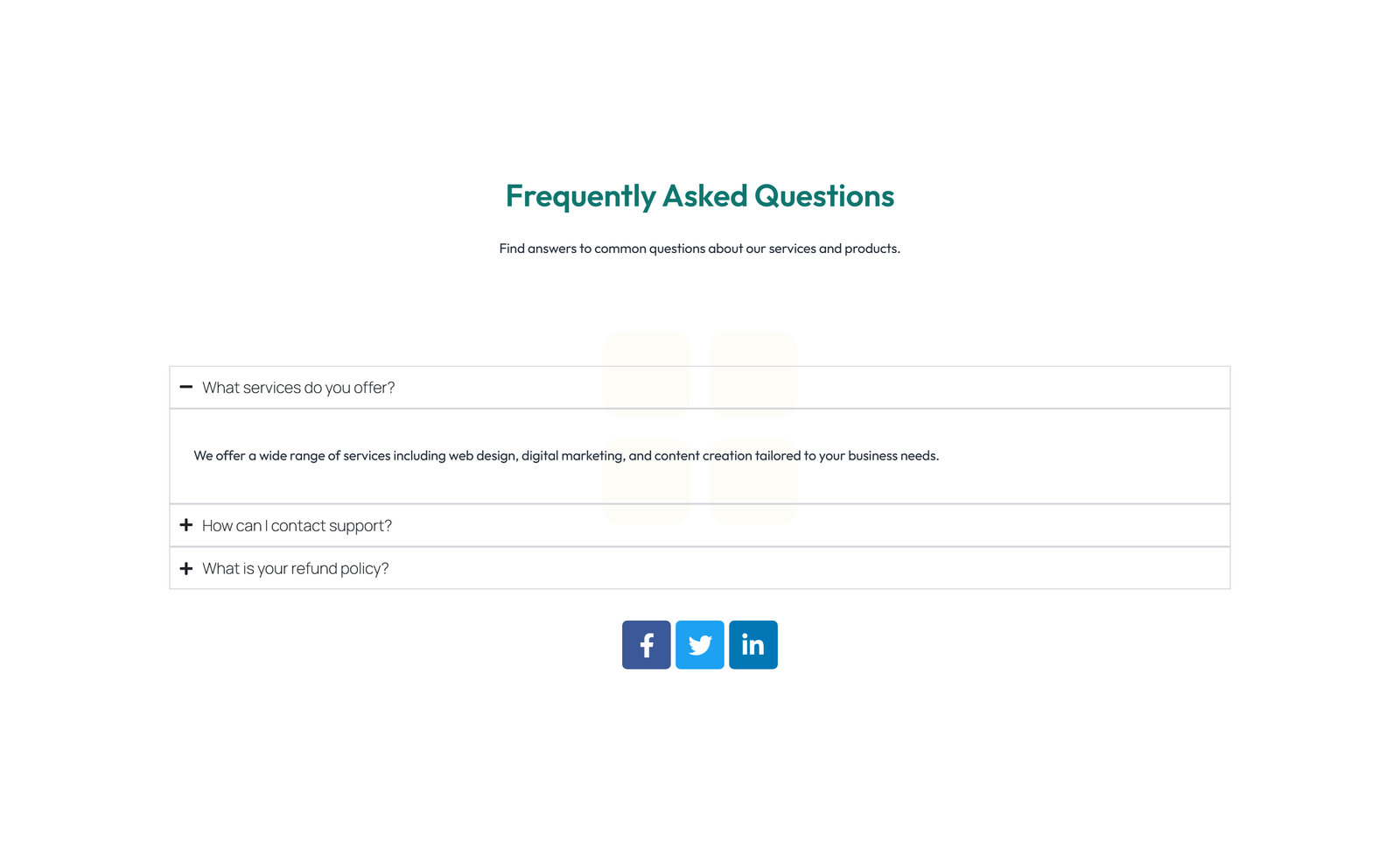Screenshot of Split FAQ with Text and CTA Left and Accordion Right 64 - Elementor FAQ Sections component