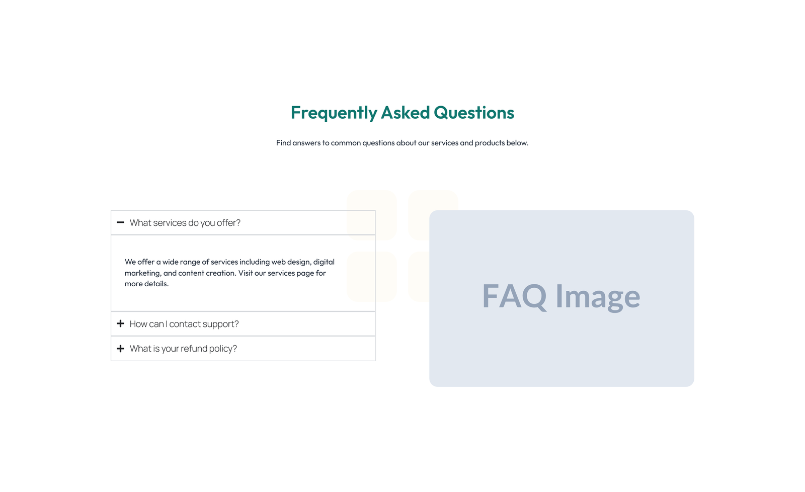 Split FAQ with Text and CTA Left and Accordion Right 68 - Elementor component