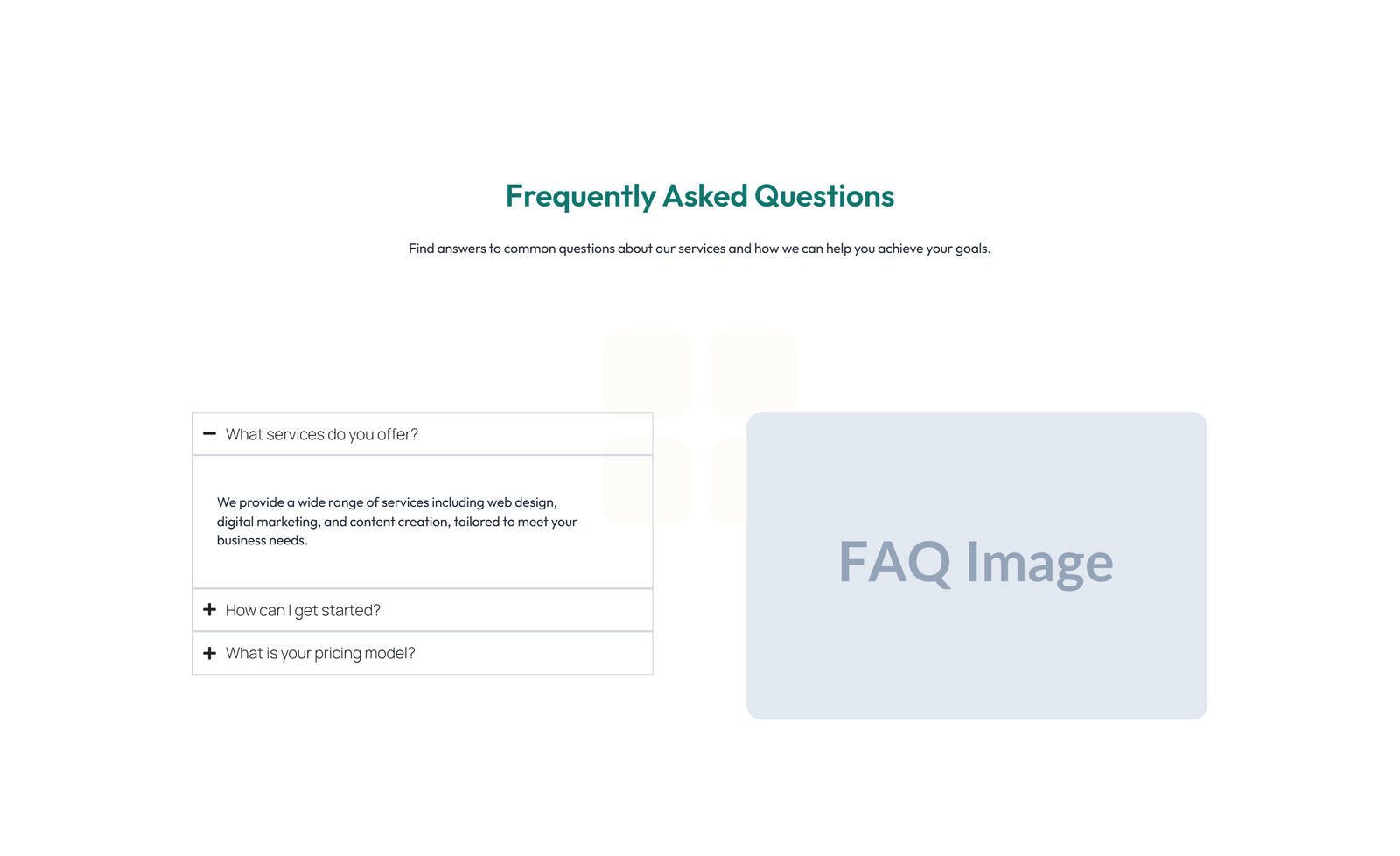 Centered FAQ with Accordion, Follow-up CTA 68 - Elementor component