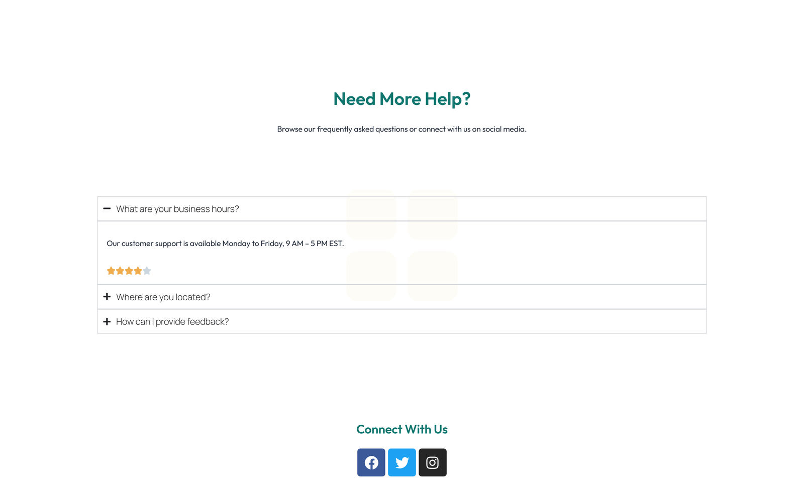 Screenshot of Centered FAQ with Accordion with Heading 71 - Elementor FAQ Sections component
