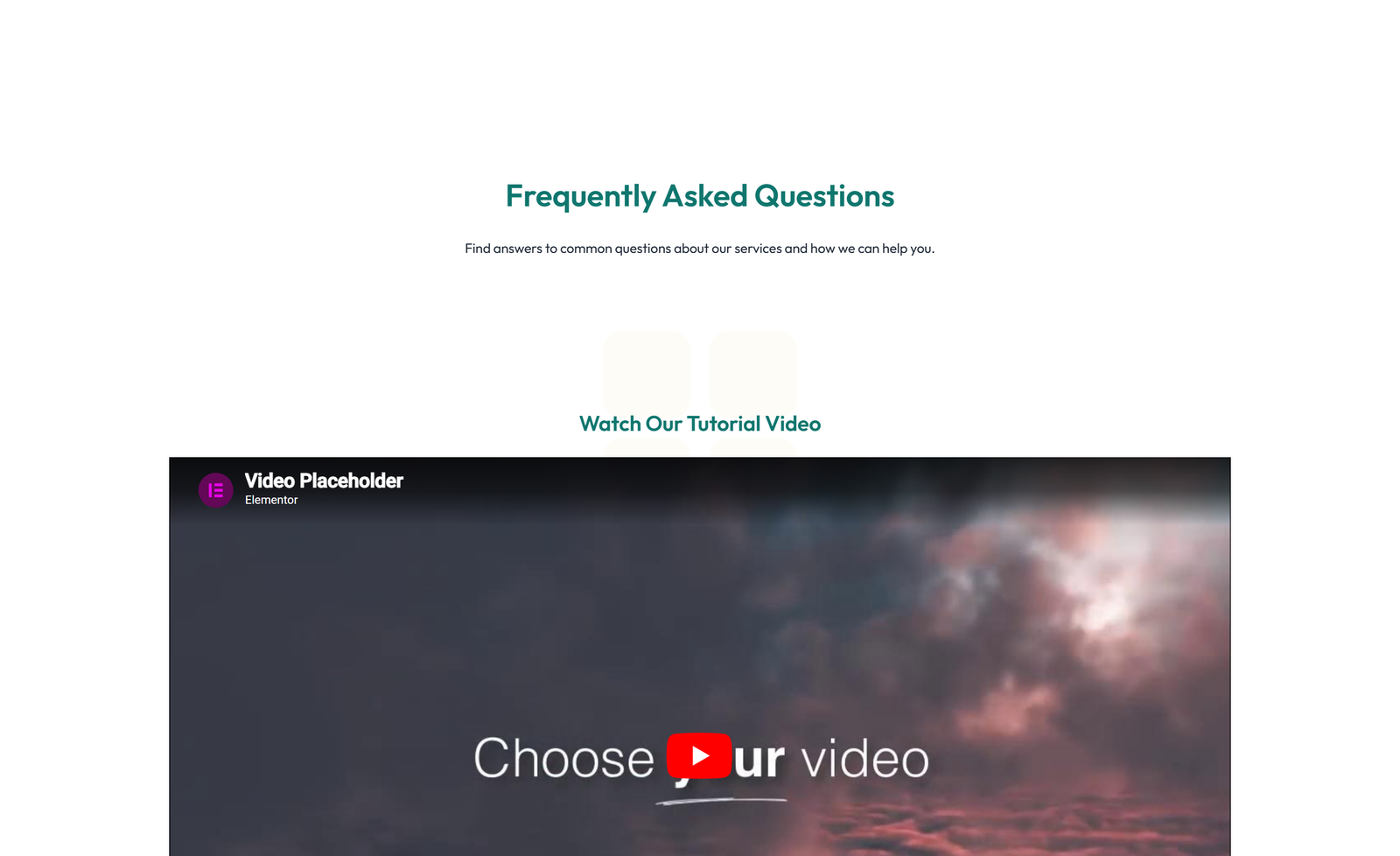 Centered FAQ with Accordion with Heading 77 - Elementor component