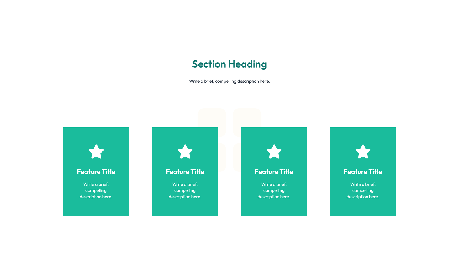 Feature Grid with 4-column Icon-box Cards 2 - Elementor component