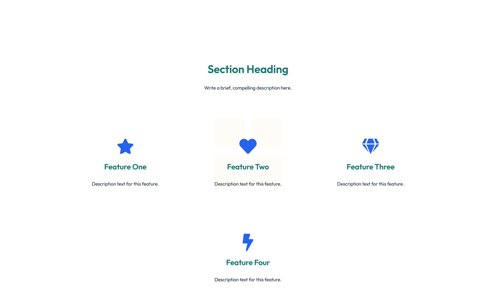 Screenshot of Feature Grid with 3-column Icon, Title, Text Cards 8 - Elementor Feature Sections component