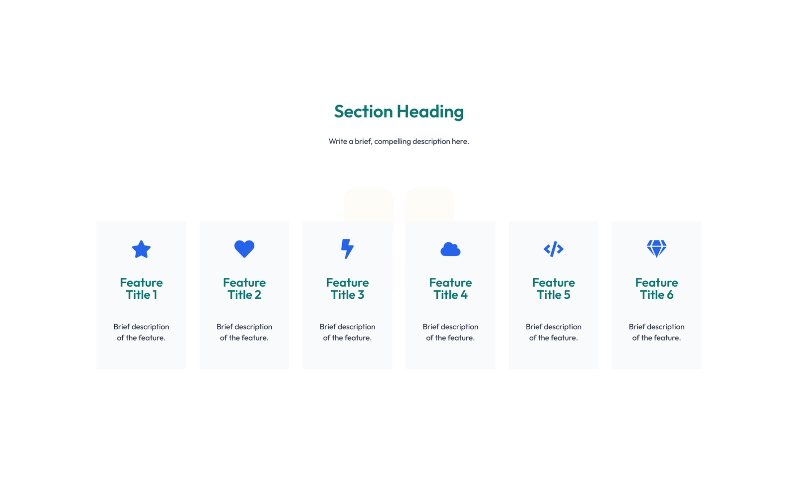 Screenshot of Feature Grid with 3-column Icon, Title, Text, CTA Cards 8 - Elementor Feature Sections component
