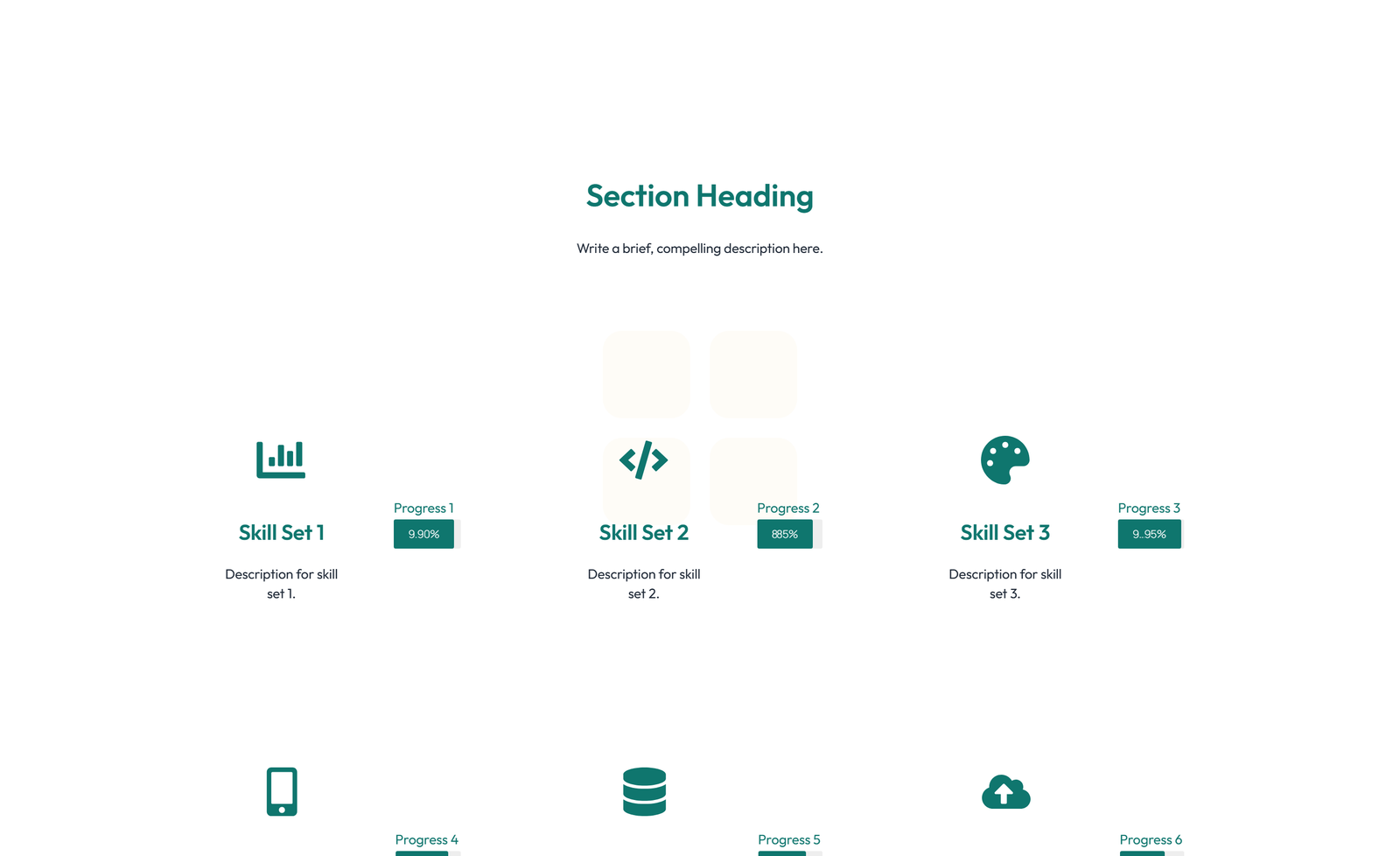 Screenshot of Feature Grid with 3-column Icon, Title, Text, CTA Cards 9 - Elementor Feature Sections component