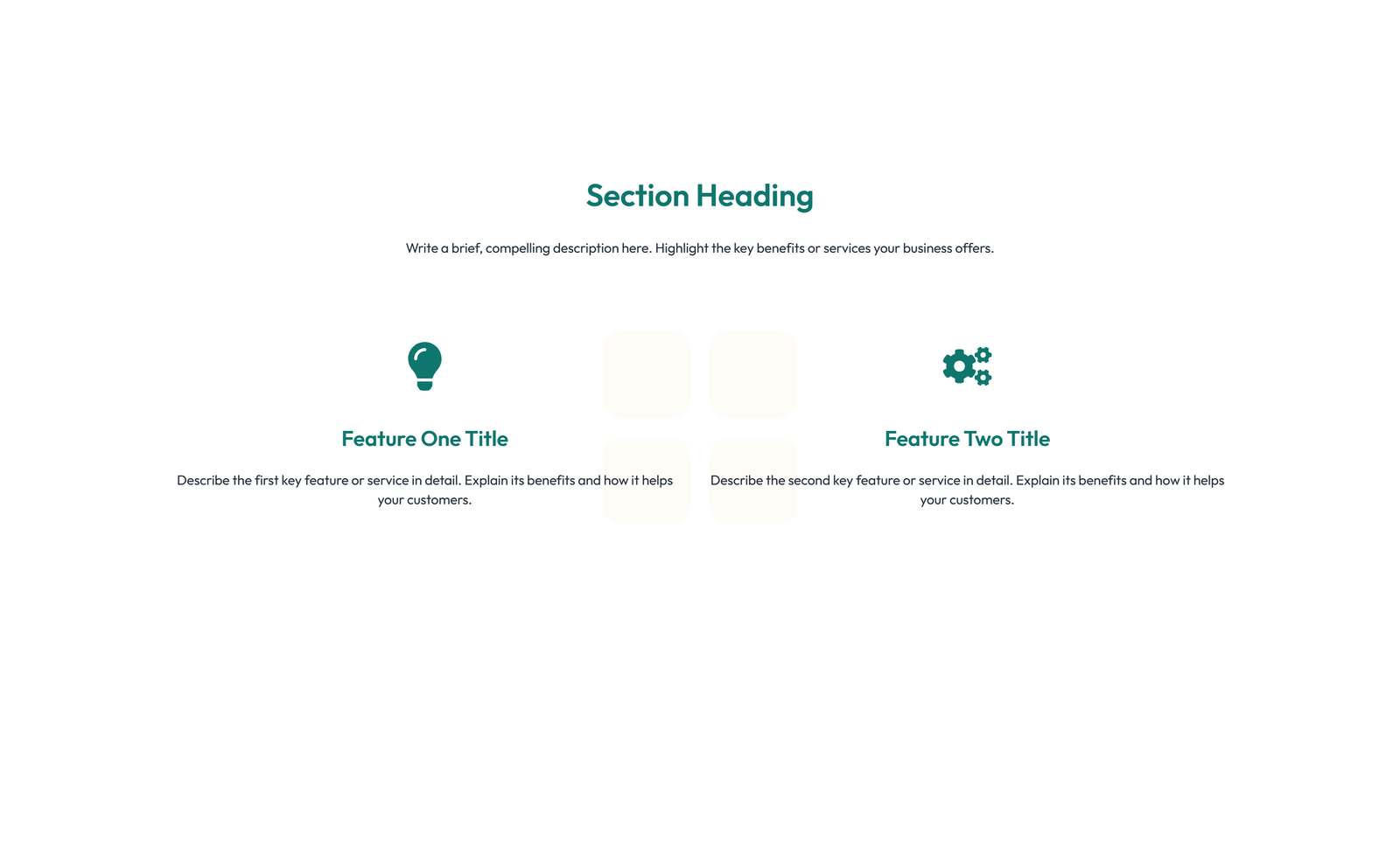 Screenshot of Feature Grid with 3-column Icon, Title, Text Cards 10 - Elementor Feature Sections component