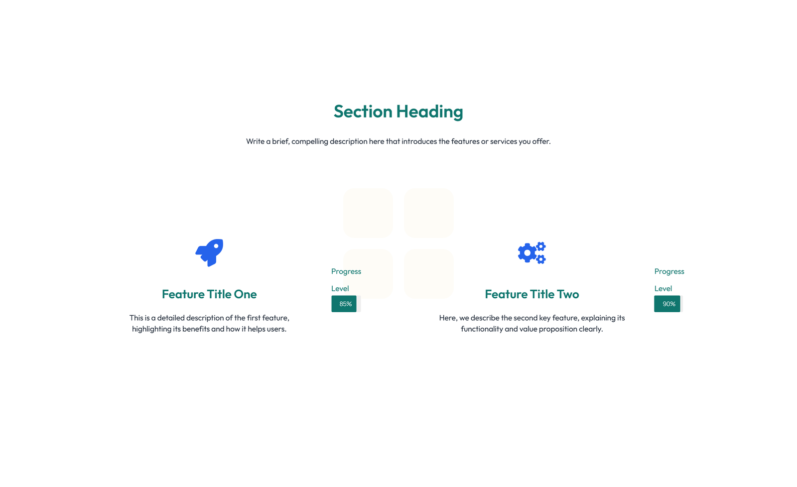 Screenshot of Feature Grid with 3-column Icon, Title, Text Cards 12 - Elementor Feature Sections component