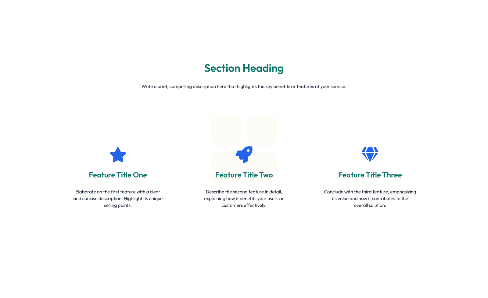 Screenshot of Feature Grid with 2-column Image, Title, Text Cards 12 - Elementor Feature Sections component