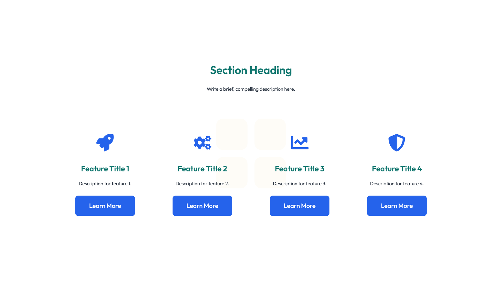 Screenshot of Feature Grid with 2-column Image, Title, Text Cards 20 - Elementor Feature Sections component