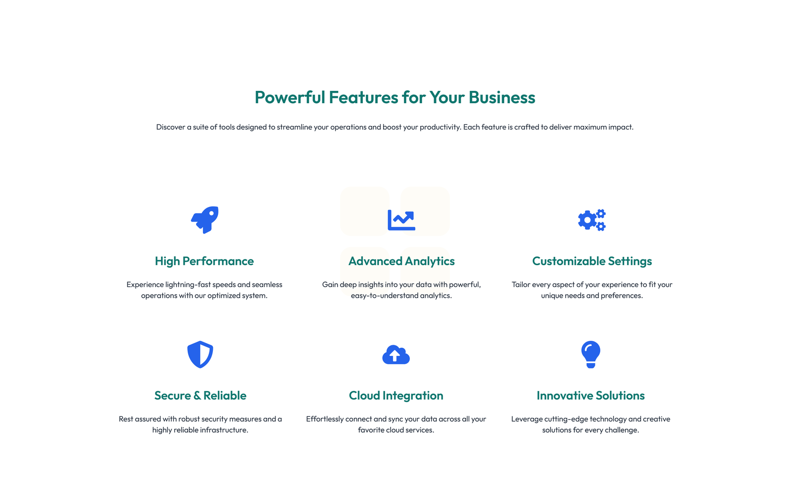 Feature Grid with 2-column Image, Title, Text Cards 21 - Elementor component