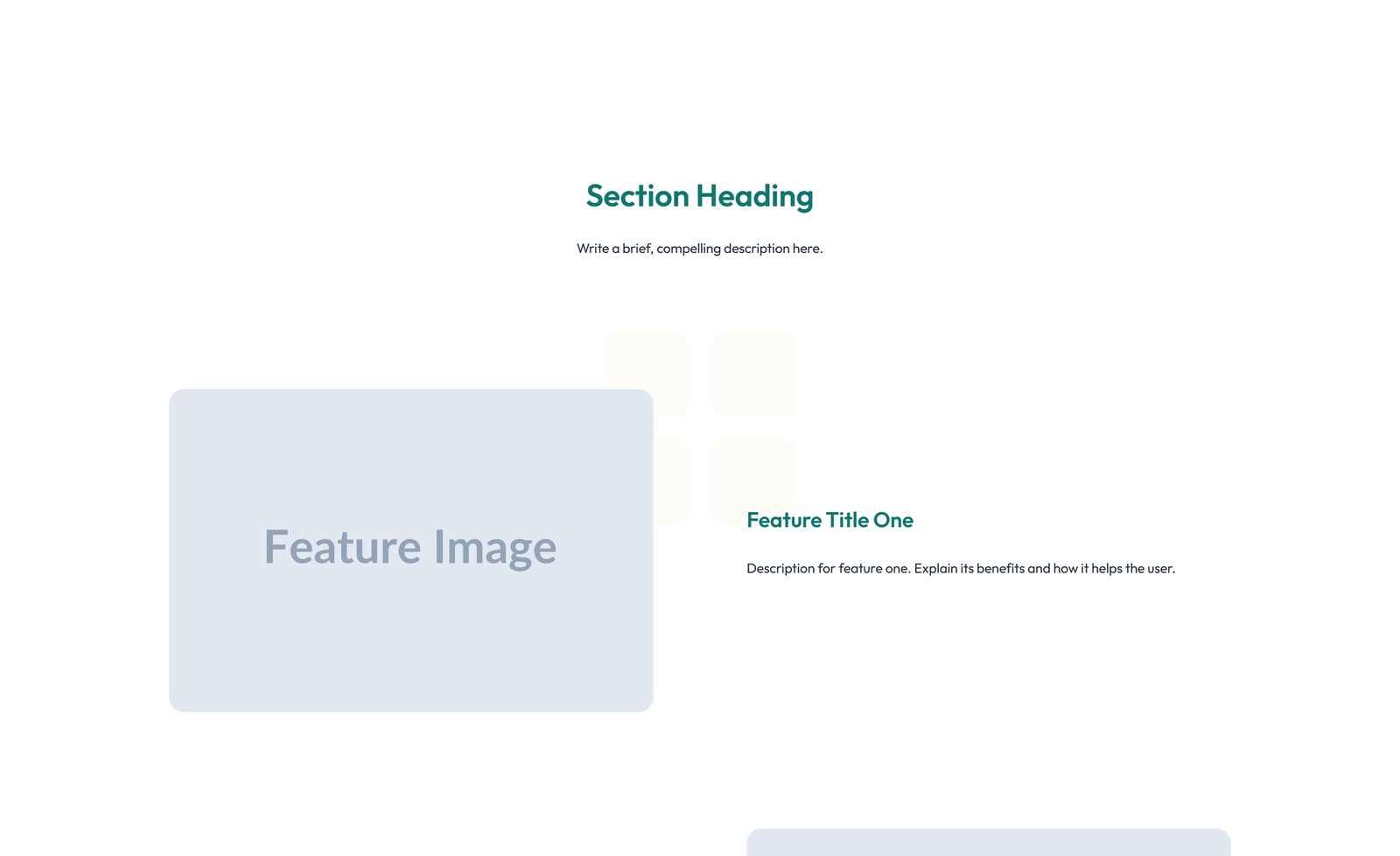 Feature Grid with 4-column Icon-box Cards 26 - Elementor component
