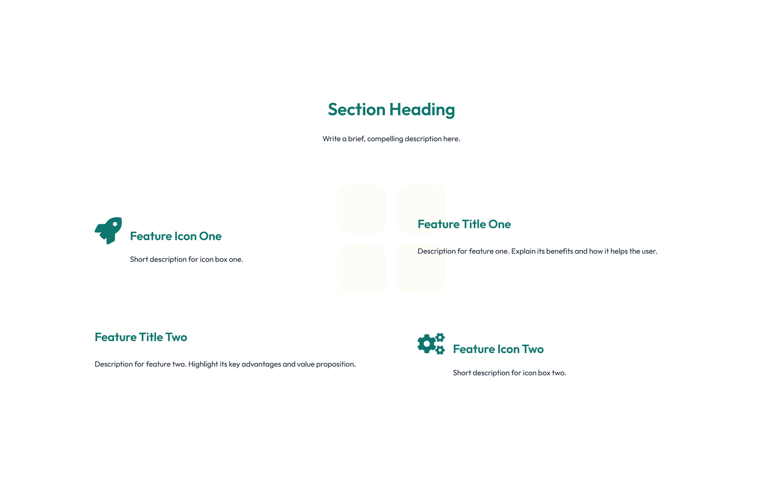 Screenshot of Feature Grid with 2-column Image, Title, Text Cards 26 - Elementor Feature Sections component