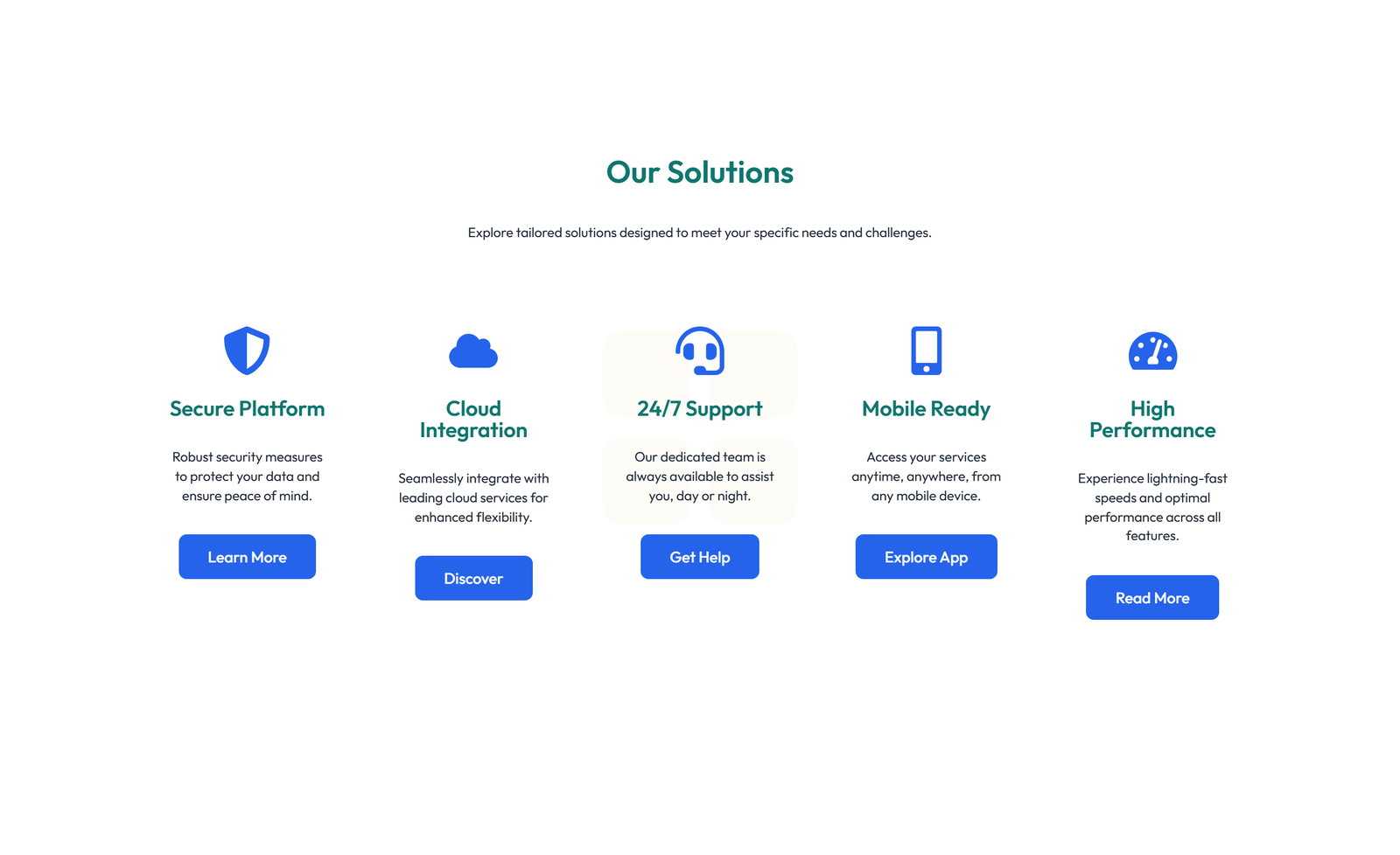 Feature Grid with 3-column Icon, Title, Text Cards 29 - Elementor component