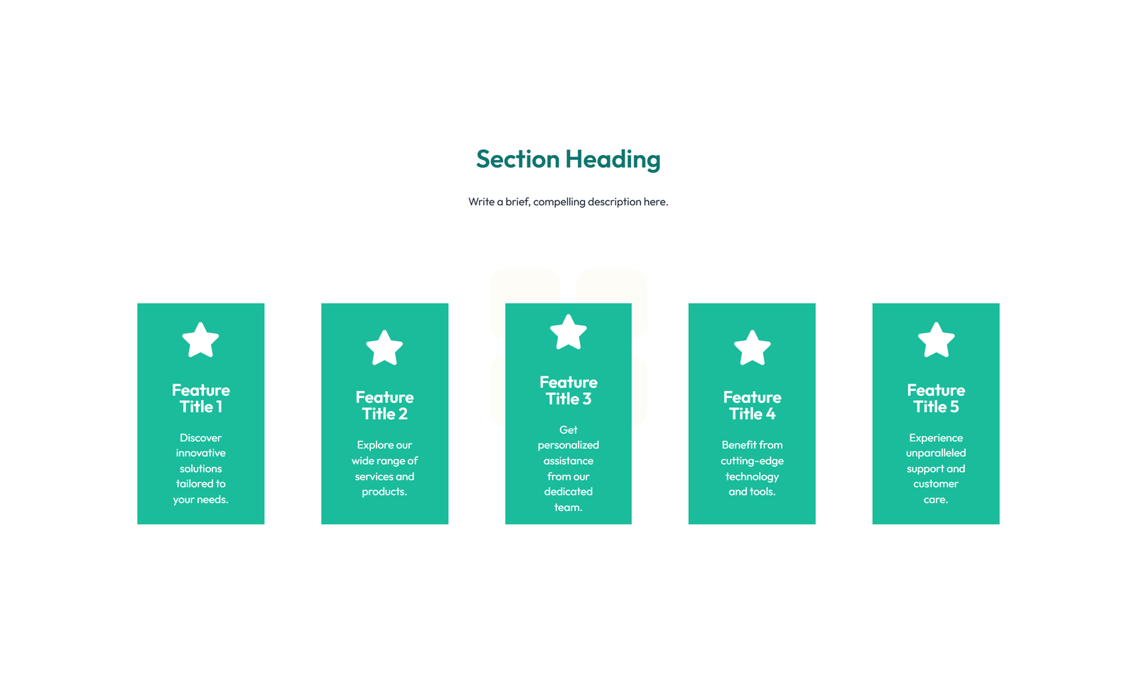Feature Grid with 4-column Icon-box Cards 29 - Elementor component