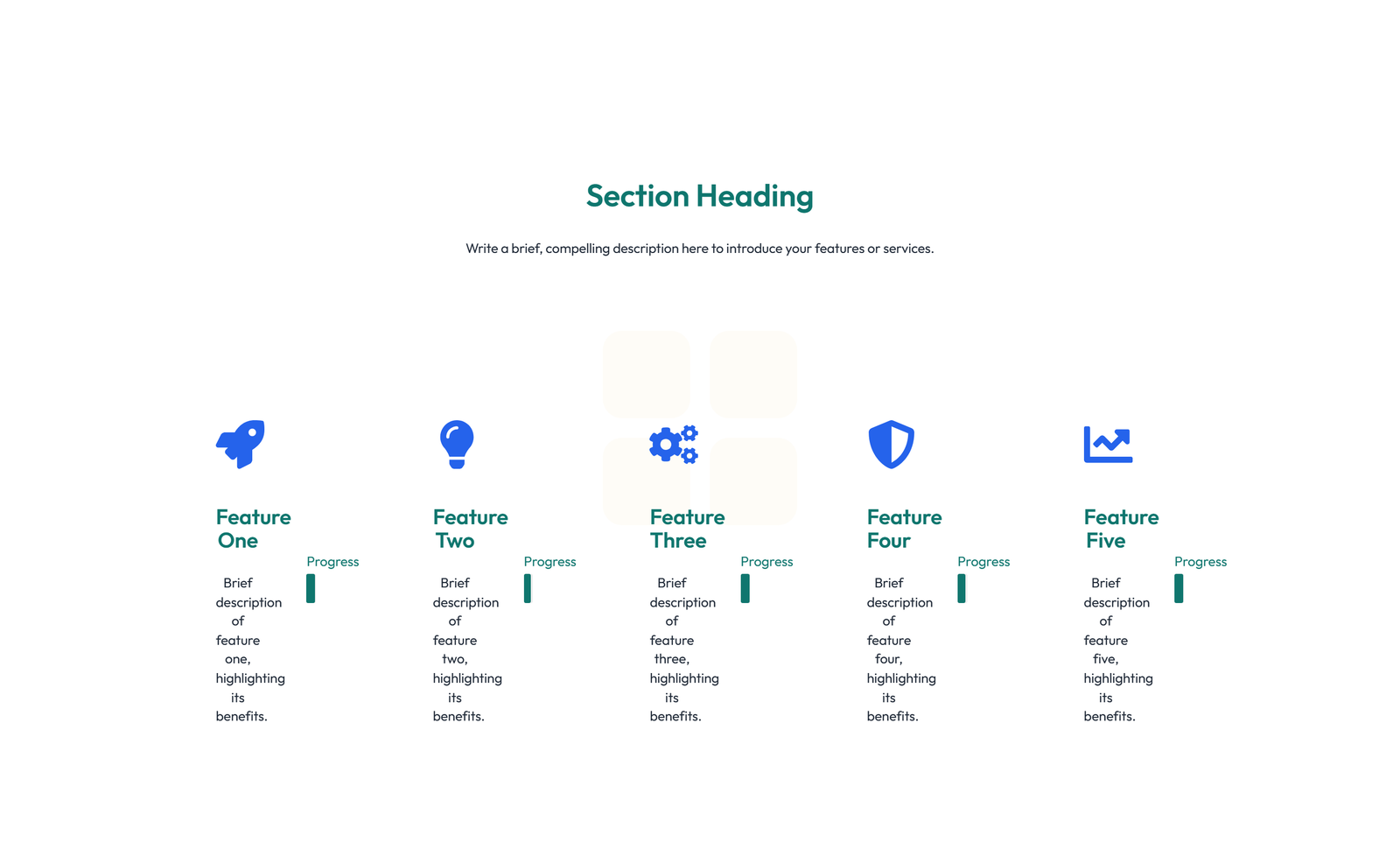Screenshot of Feature Grid with 3-column Icon, Title, Text Cards 30 - Elementor Feature Sections component