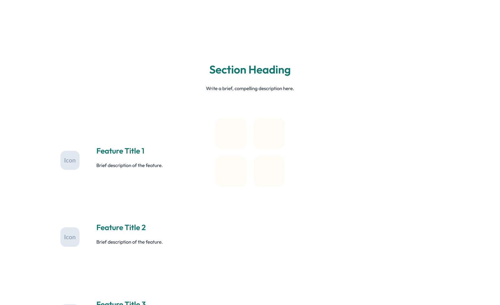 Screenshot of Feature Grid with 3-column Icon, Title, Text, CTA Cards 30 - Elementor Feature Sections component