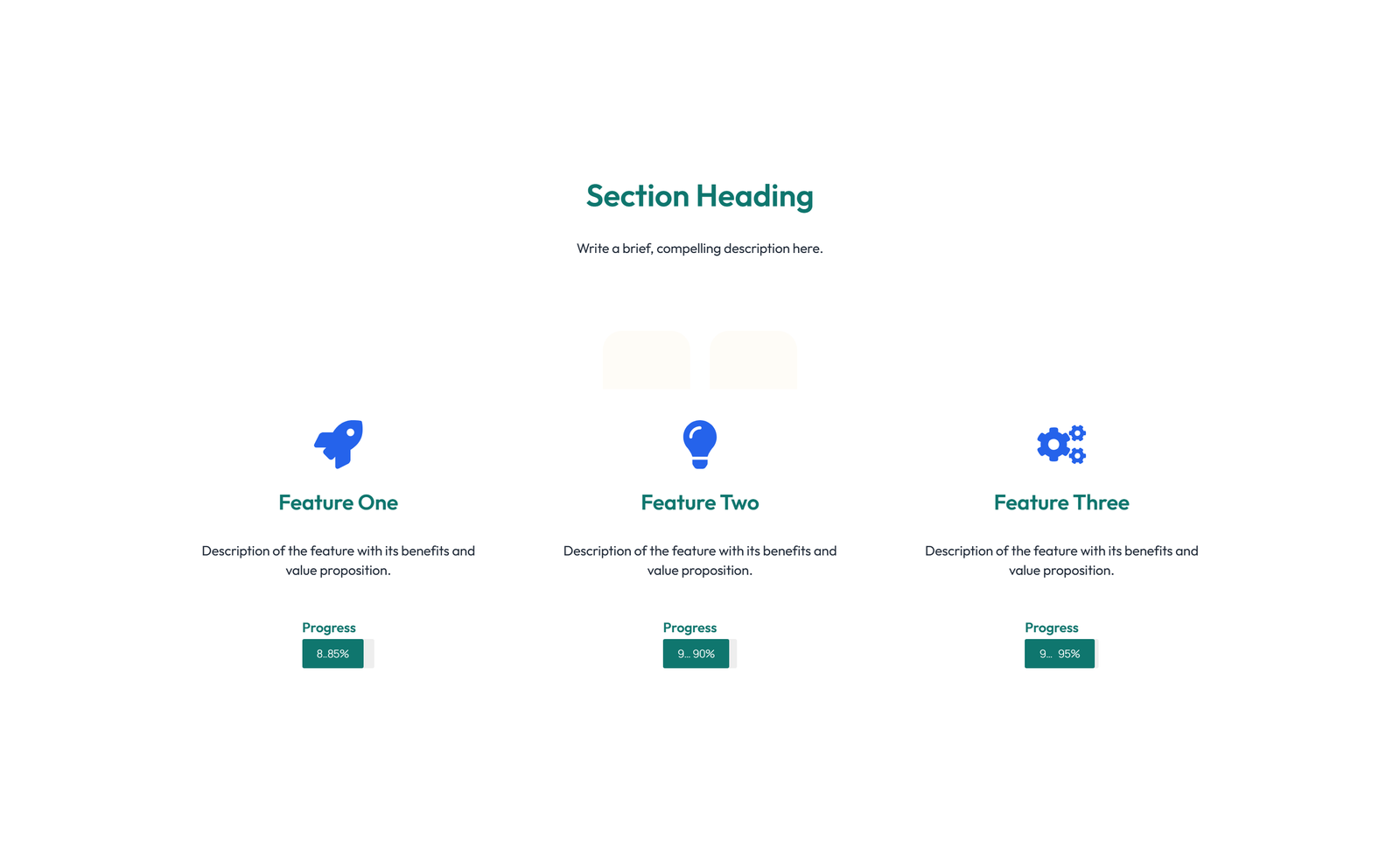 Screenshot of Feature Grid with 2-column Image, Title, Text Cards 38 - Elementor Feature Sections component