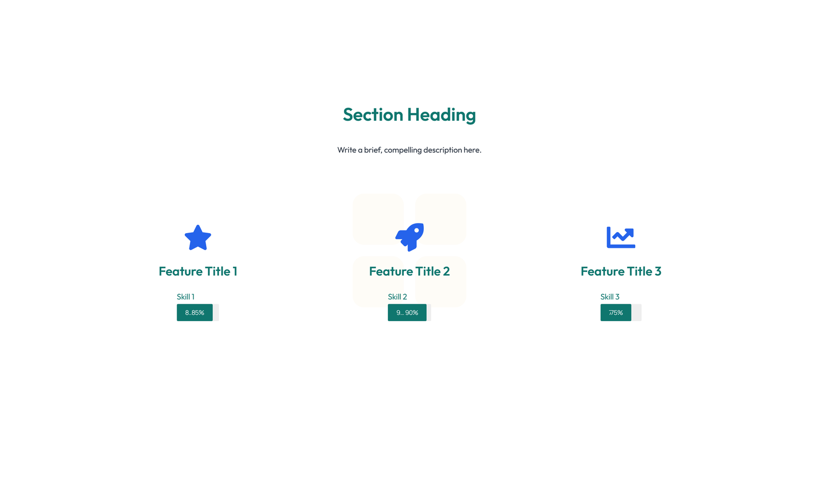 Screenshot of Feature Grid with 3-column Icon, Title, Text, CTA Cards 38 - Elementor Feature Sections component