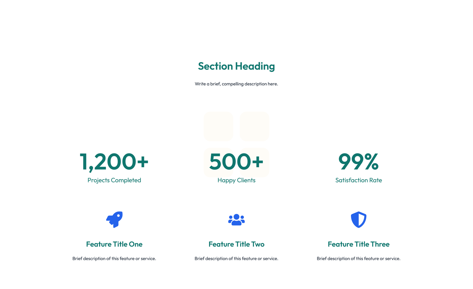 Screenshot of Feature Grid with 3-column Icon, Title, Text Cards 40 - Elementor Feature Sections component