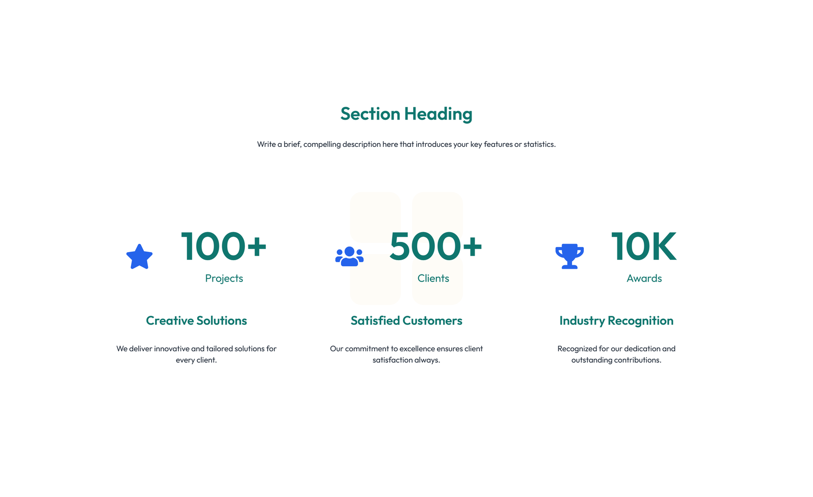 Screenshot of Feature Grid with 3-column Icon, Title, Text Cards 41 - Elementor Feature Sections component