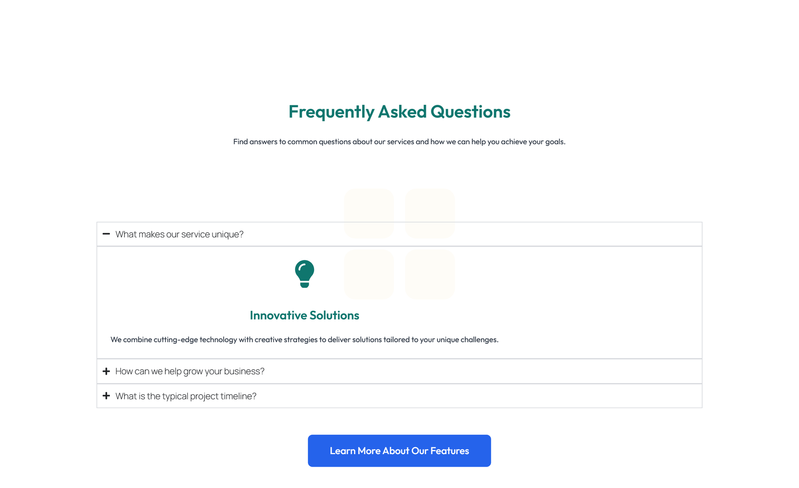 Screenshot of Feature Grid with 3-column Icon, Title, Text Cards 43 - Elementor Feature Sections component