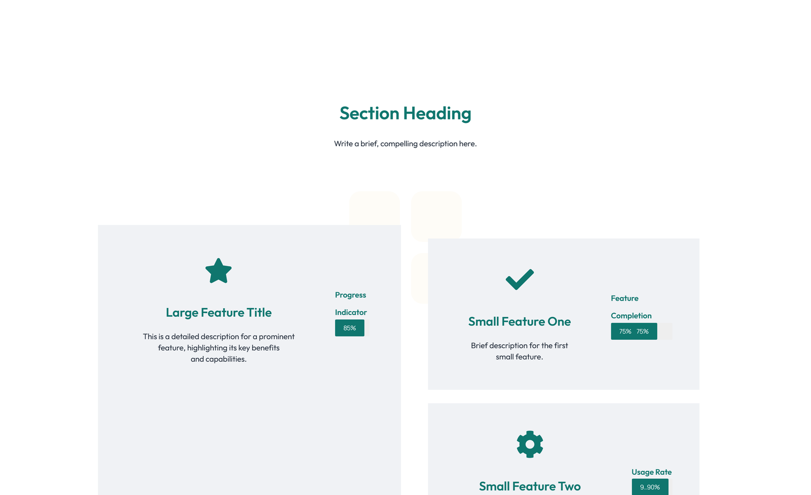 Screenshot of Feature Grid with 4-column Icon-box Cards 50 - Elementor Feature Sections component