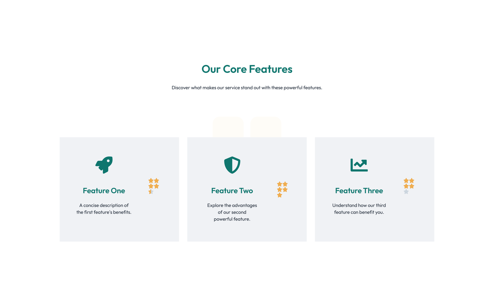 Screenshot of Feature Grid with 2-column Image, Title, Text Cards 50 - Elementor Feature Sections component