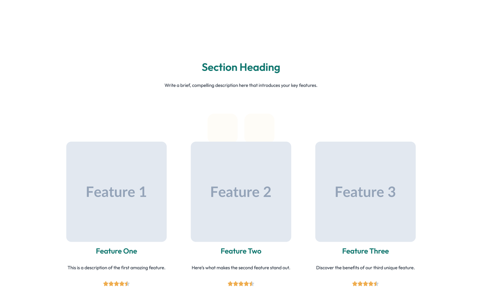 Feature Grid with 3-column Icon, Title, Text Cards 51 - Elementor component