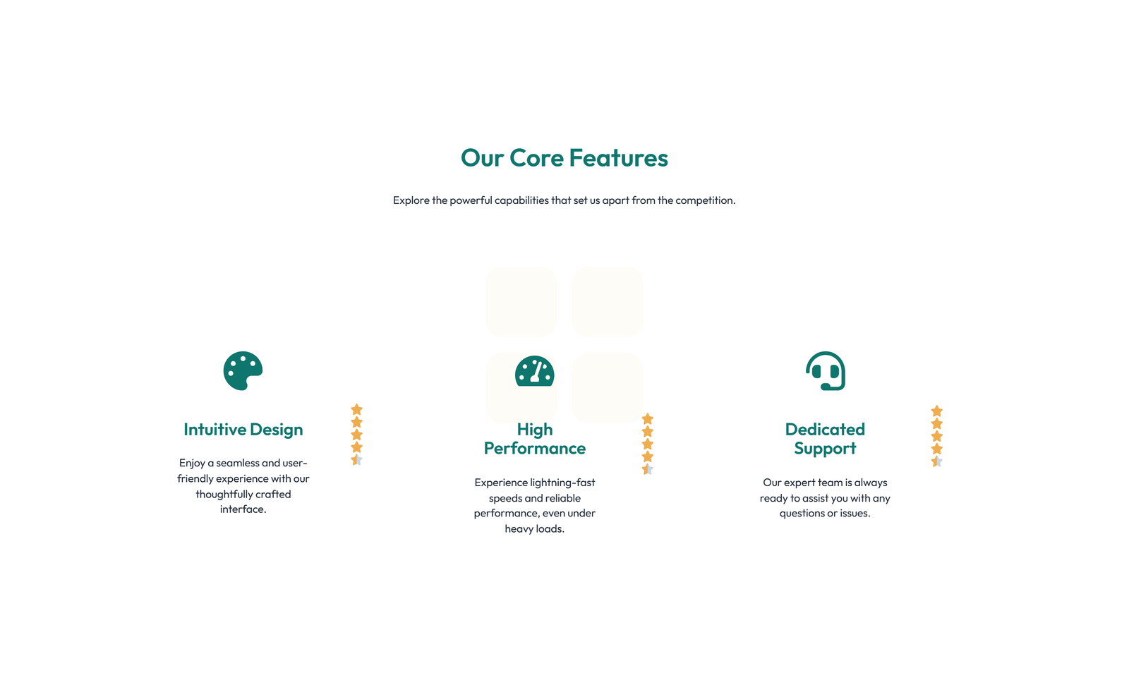 Screenshot of Feature Grid with 4-column Icon-box Cards 51 - Elementor Feature Sections component