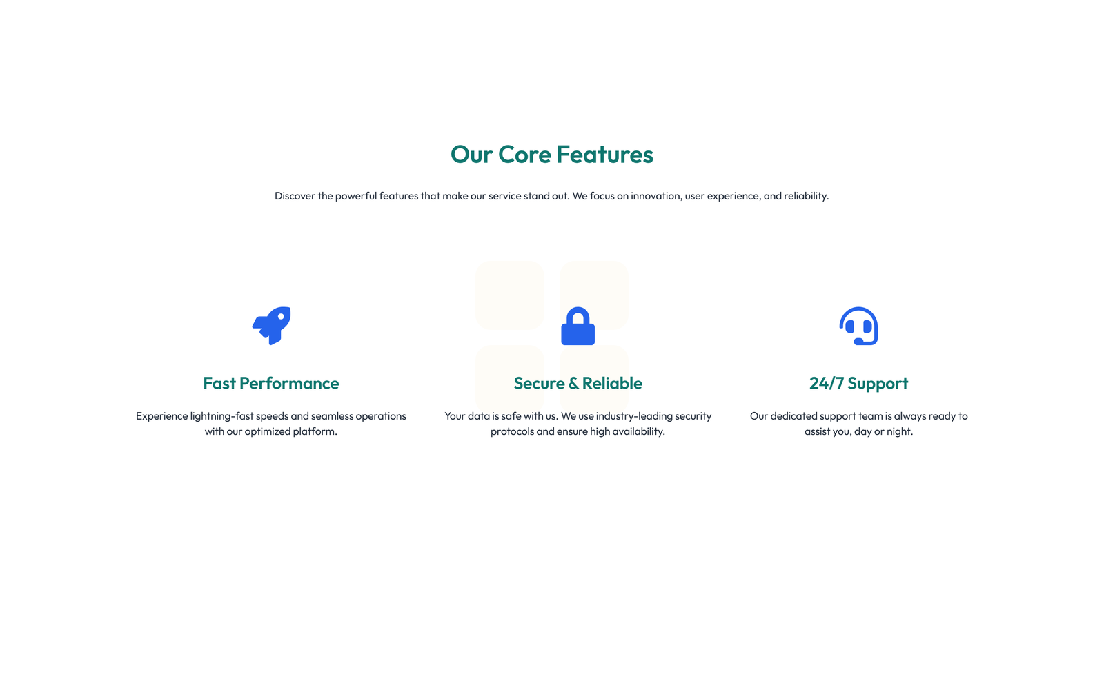 Screenshot of Feature Grid with 2-column Image, Title, Text Cards 60 - Elementor Feature Sections component