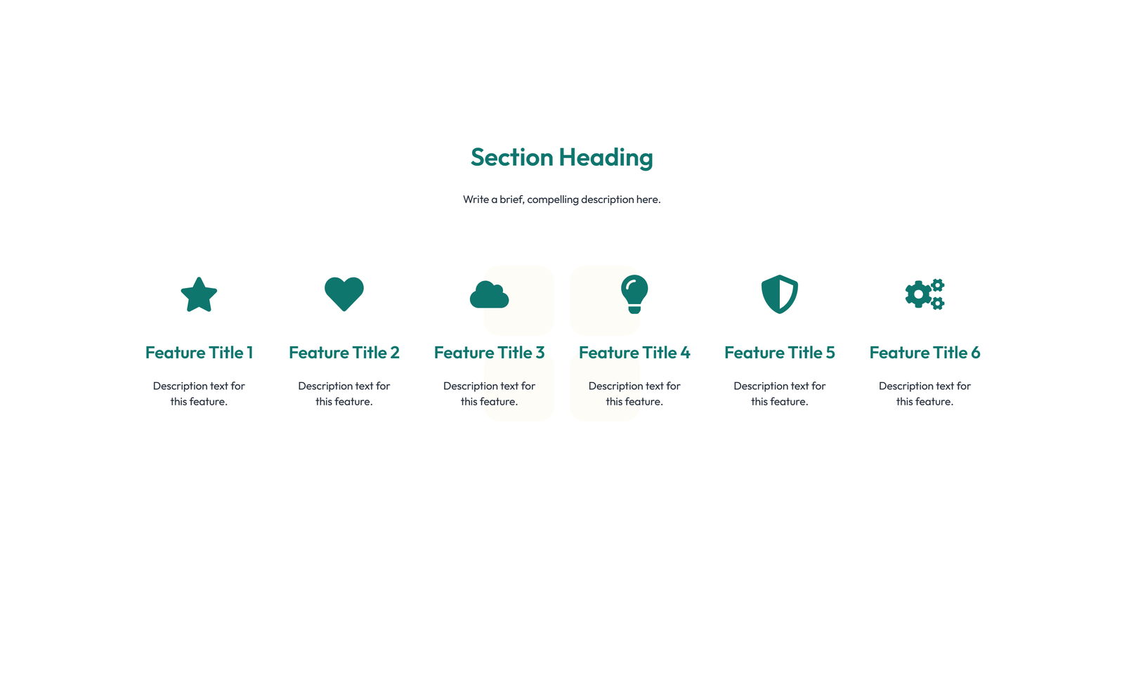 Screenshot of Feature Grid with 3-column Icon, Title, Text Cards 64 - Elementor Feature Sections component