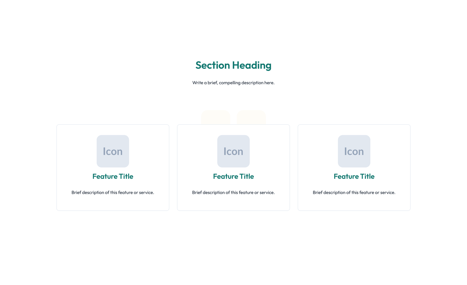 Screenshot of Feature Grid with 3-column Icon, Title, Text Cards 69 - Elementor Feature Sections component