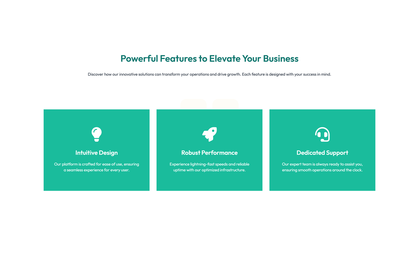 Feature Grid with 3-column Icon, Title, Text, CTA Cards 69 - Elementor component