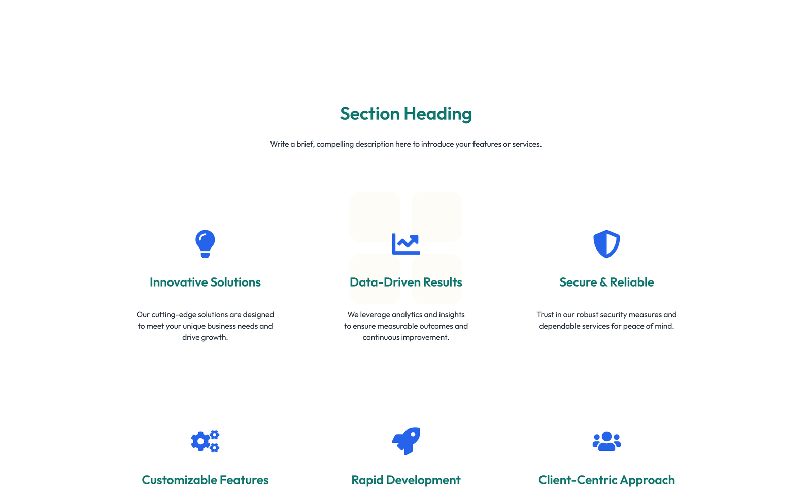 Feature Grid with 4-column Icon-box Cards 79 - Elementor component