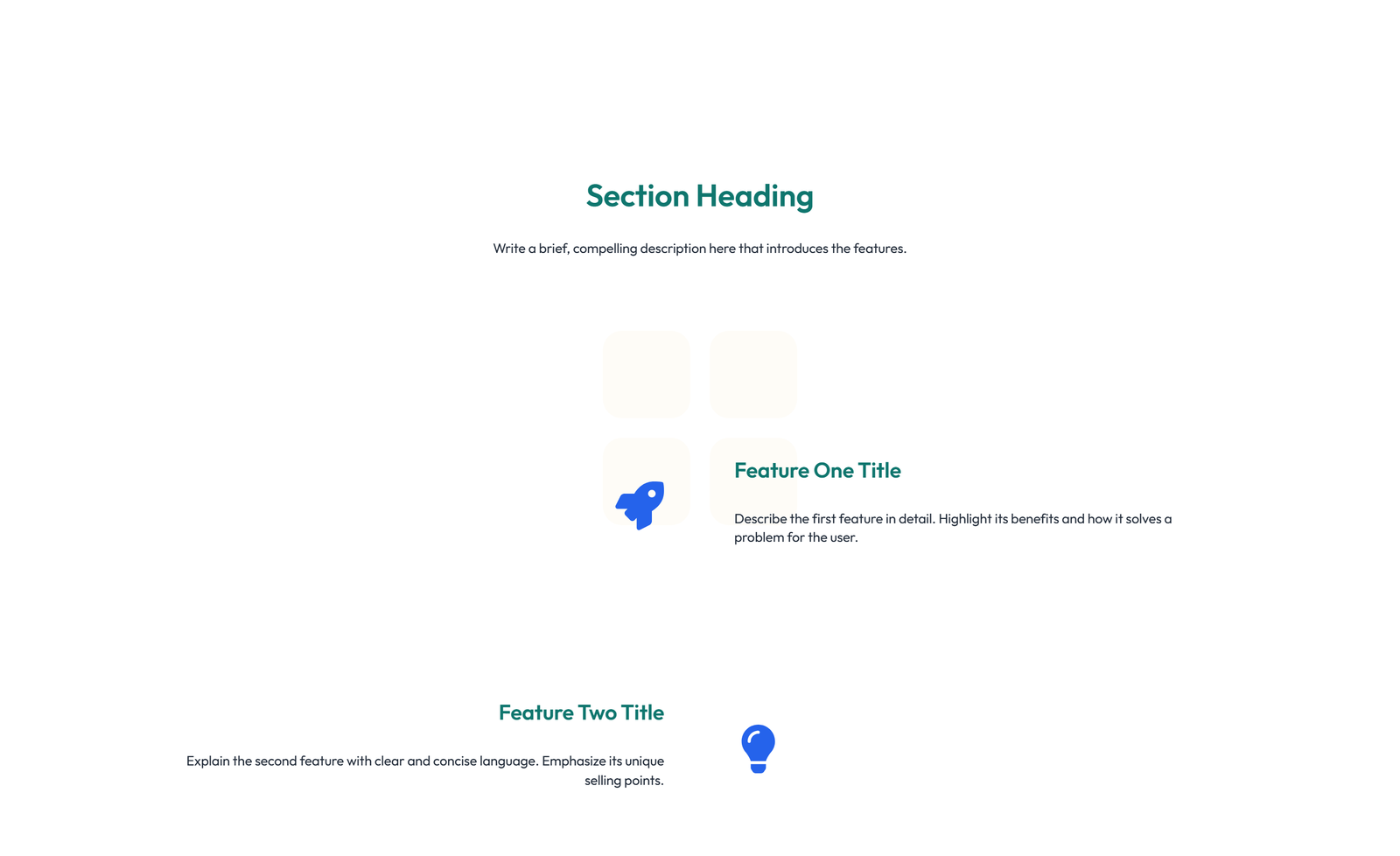 Screenshot of Feature Grid with 4-column Icon-box Cards 82 - Elementor Feature Sections component