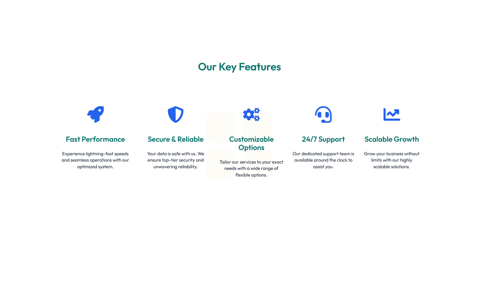 Screenshot of Feature Grid with 4-column Icon-box Cards 84 - Elementor Feature Sections component