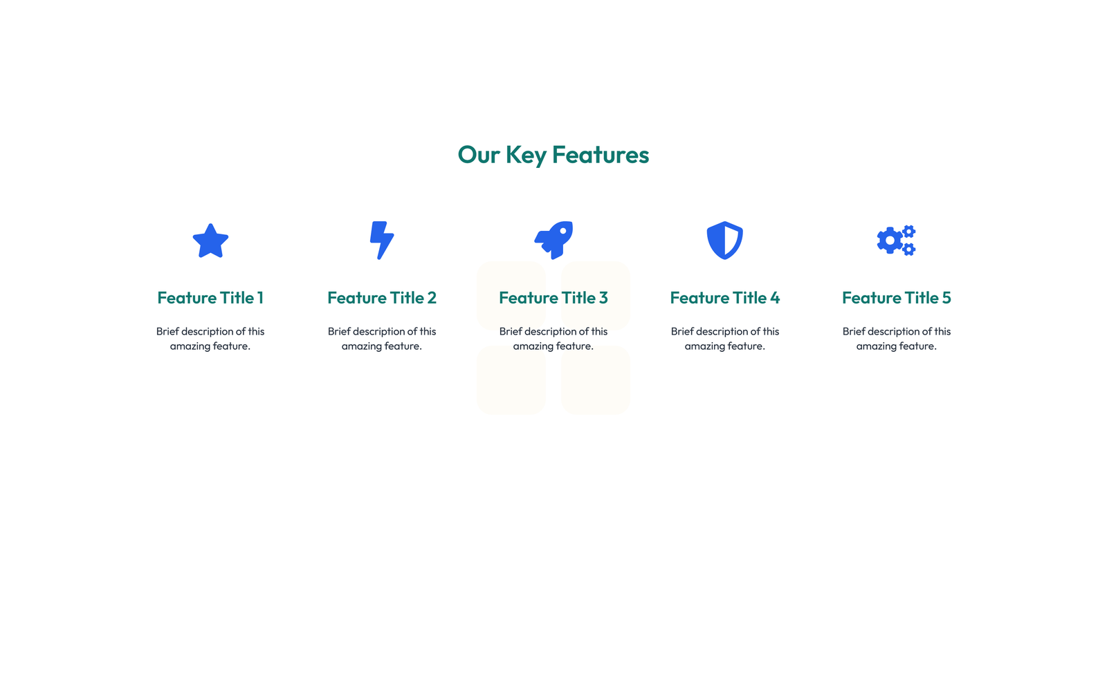 Screenshot of Feature Grid with 3-column Icon, Title, Text Cards 85 - Elementor Feature Sections component