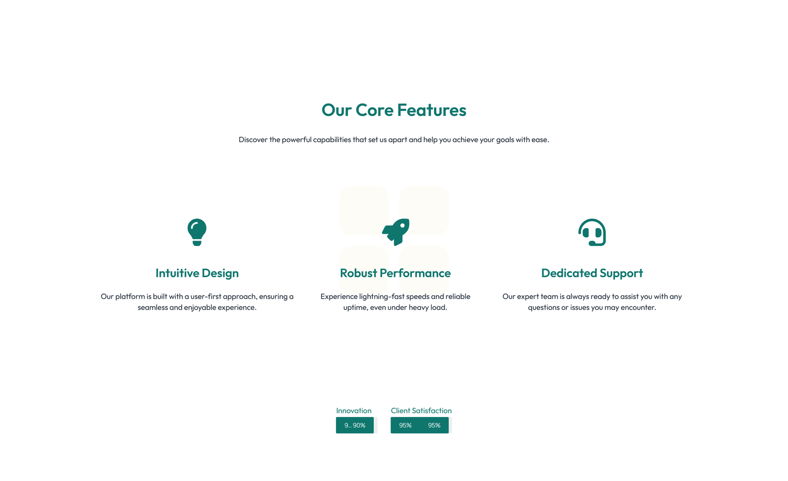 Screenshot of Feature Grid with 4-column Icon-box Cards 104 - Elementor Feature Sections component