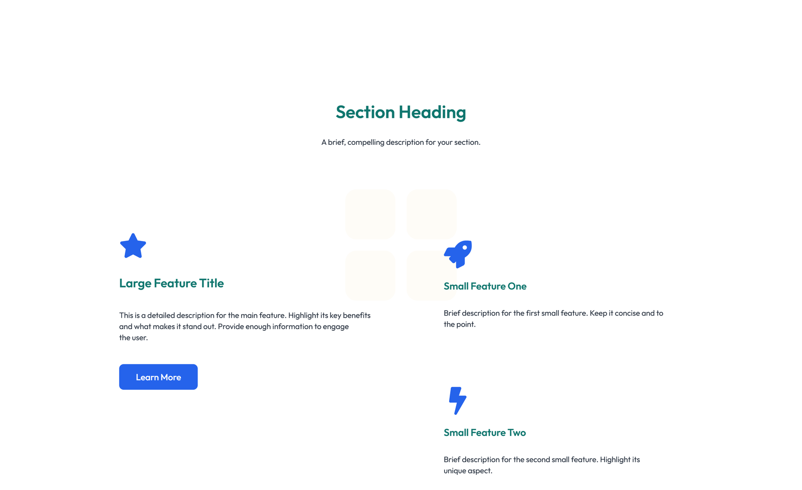 Screenshot of Feature Grid with 2-column Image, Title, Text Cards 105 - Elementor Feature Sections component