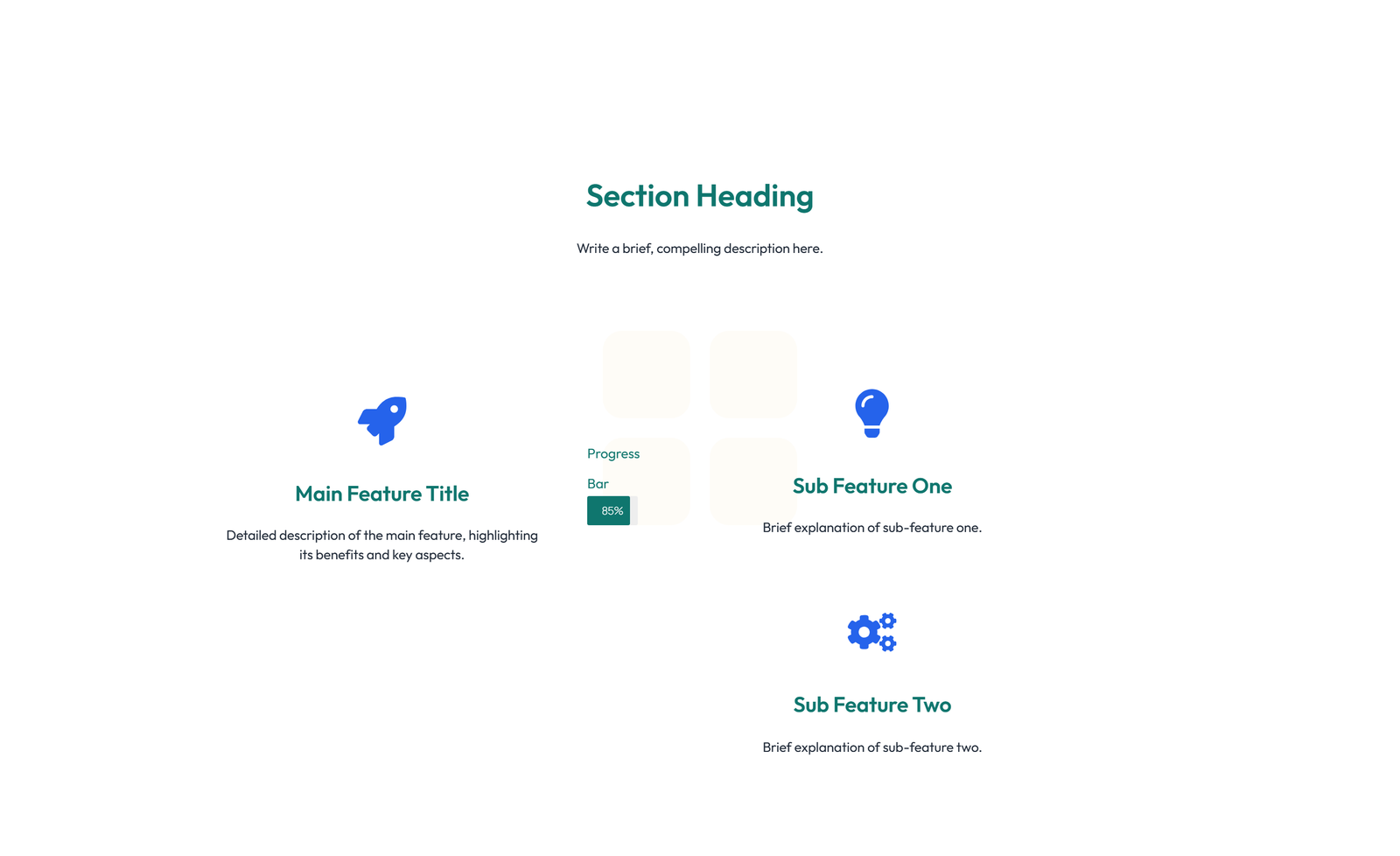 Screenshot of Feature Grid with 2-column Image, Title, Text Cards 106 - Elementor Feature Sections component