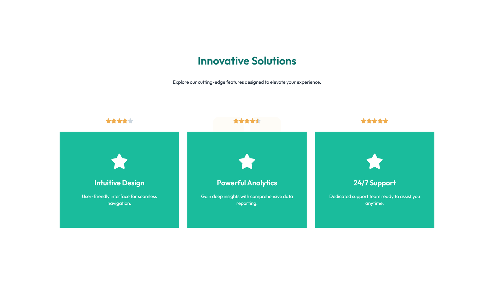 Feature Grid with 3-column Icon, Title, Text Cards 108 - Elementor component