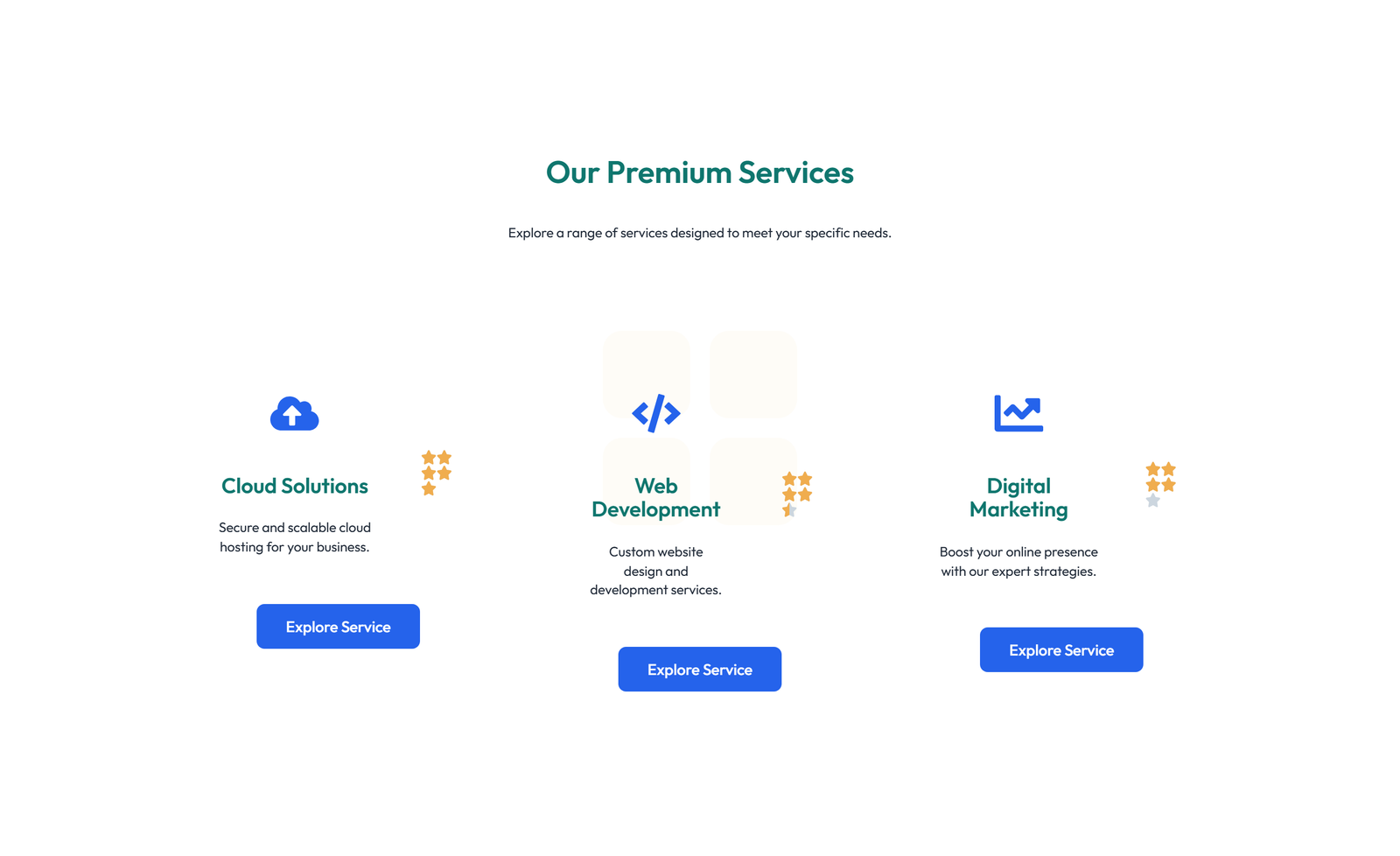 Screenshot of Feature Grid with 4-column Icon-box Cards 108 - Elementor Feature Sections component