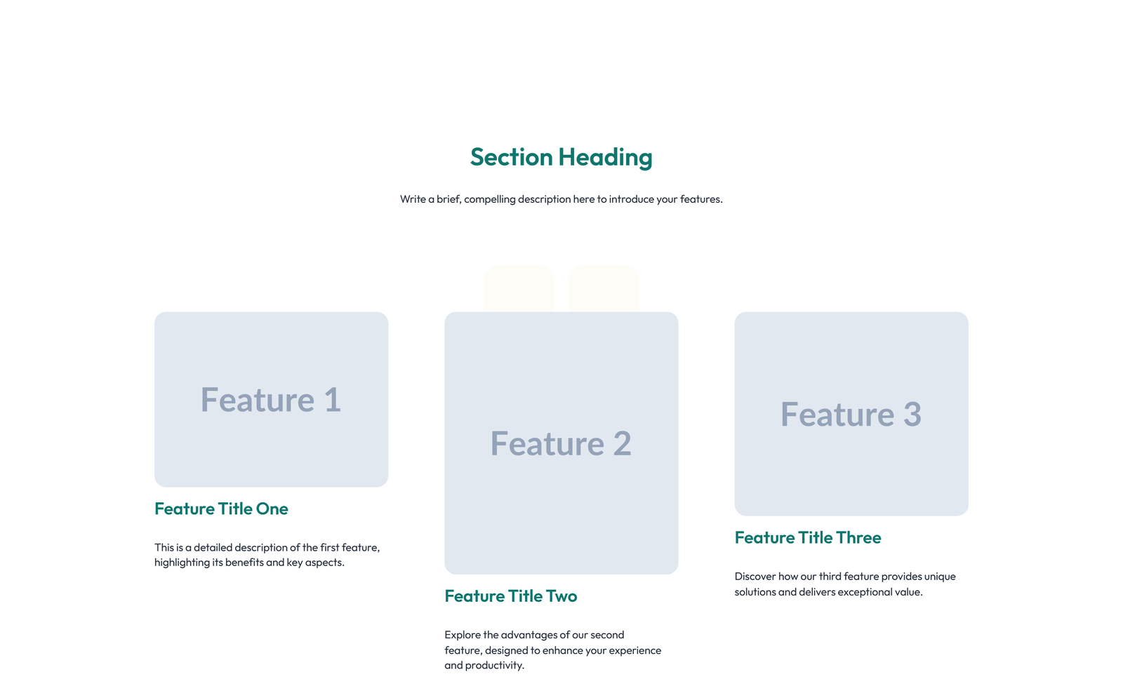 Feature Grid with 2-column Image, Title, Text Cards 109 - Elementor component