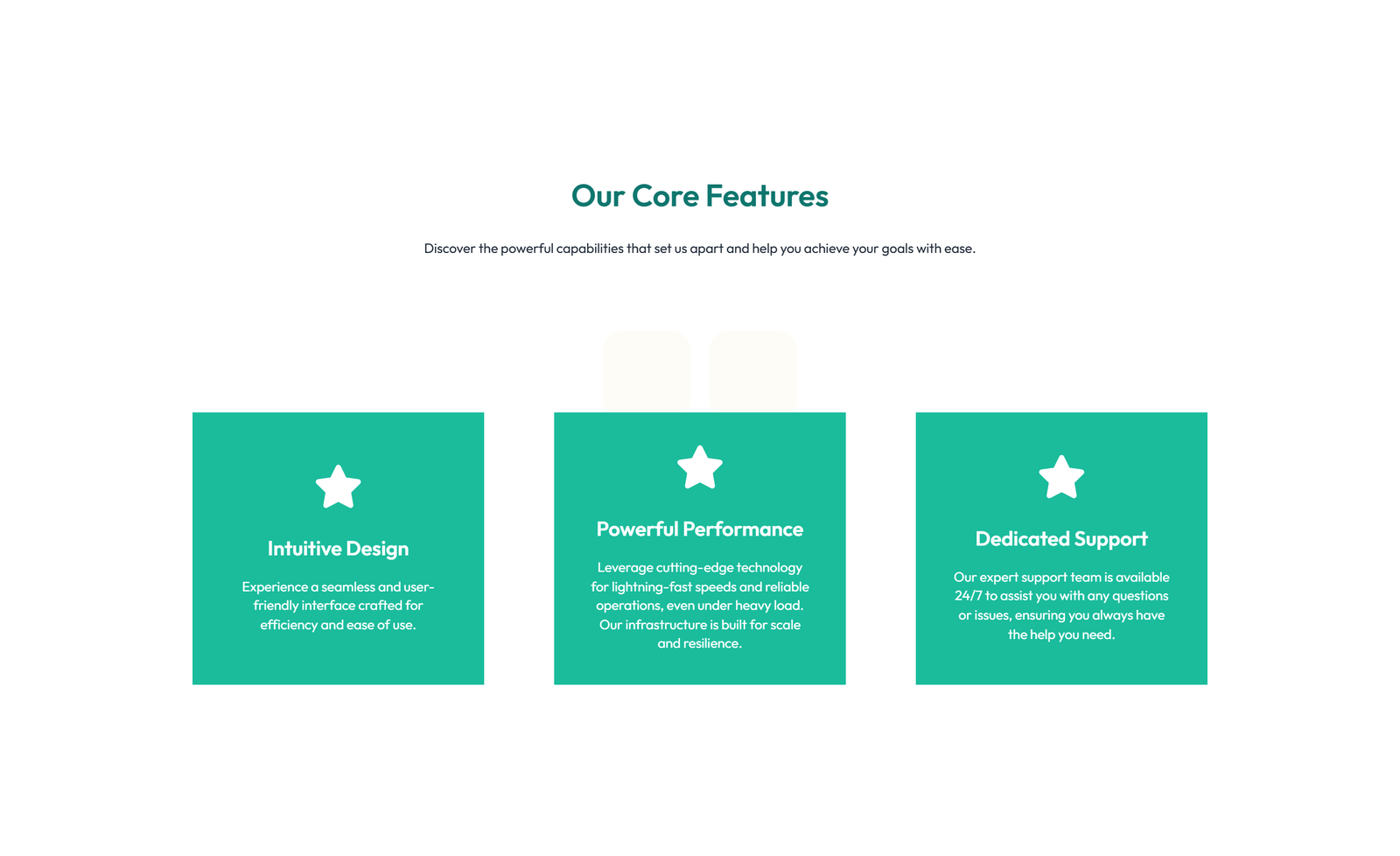 Feature Grid with 4-column Icon-box Cards 110 - Elementor component
