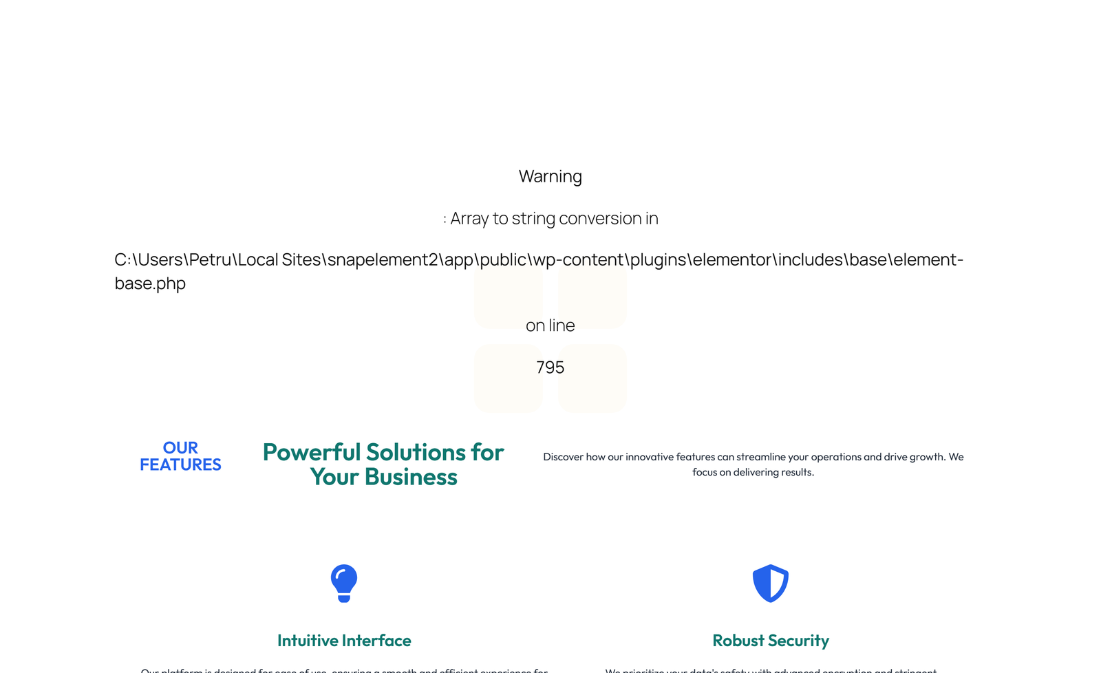 Screenshot of Feature Grid with 2-column Image, Title, Text Cards 113 - Elementor Feature Sections component